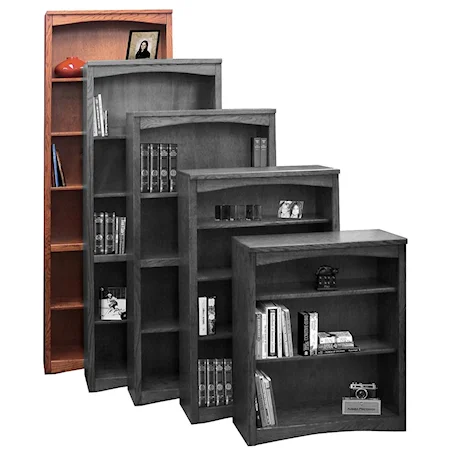 Bookcase With One Fixed and Four Adjustable Shelves